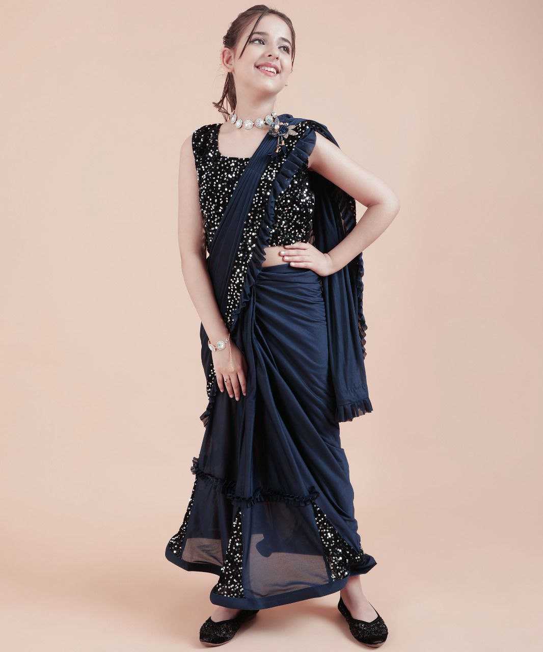 Ynf Lycra KESH461 43 Kids Wear Wholesale Kids Saree Dress Manufacturer