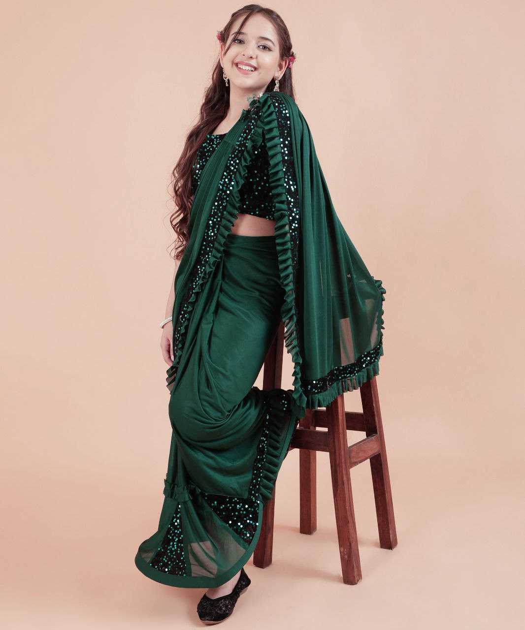 Ynf Lycra KESH461 43 Kids Wear Wholesale Kids Saree Dress Manufacturer