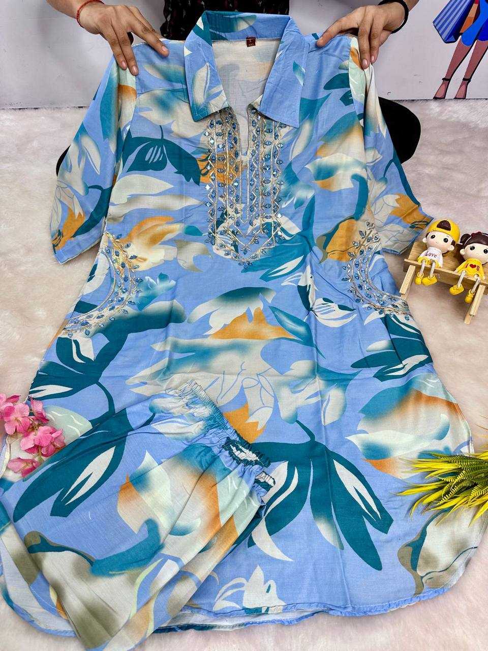 Ynf Muslin Silk KESH531 1032 Kurti Wholesale Festive Kurtis Embroidered Kurtis Kurti With Palazzo Kurtis With Pockets Manufacturer