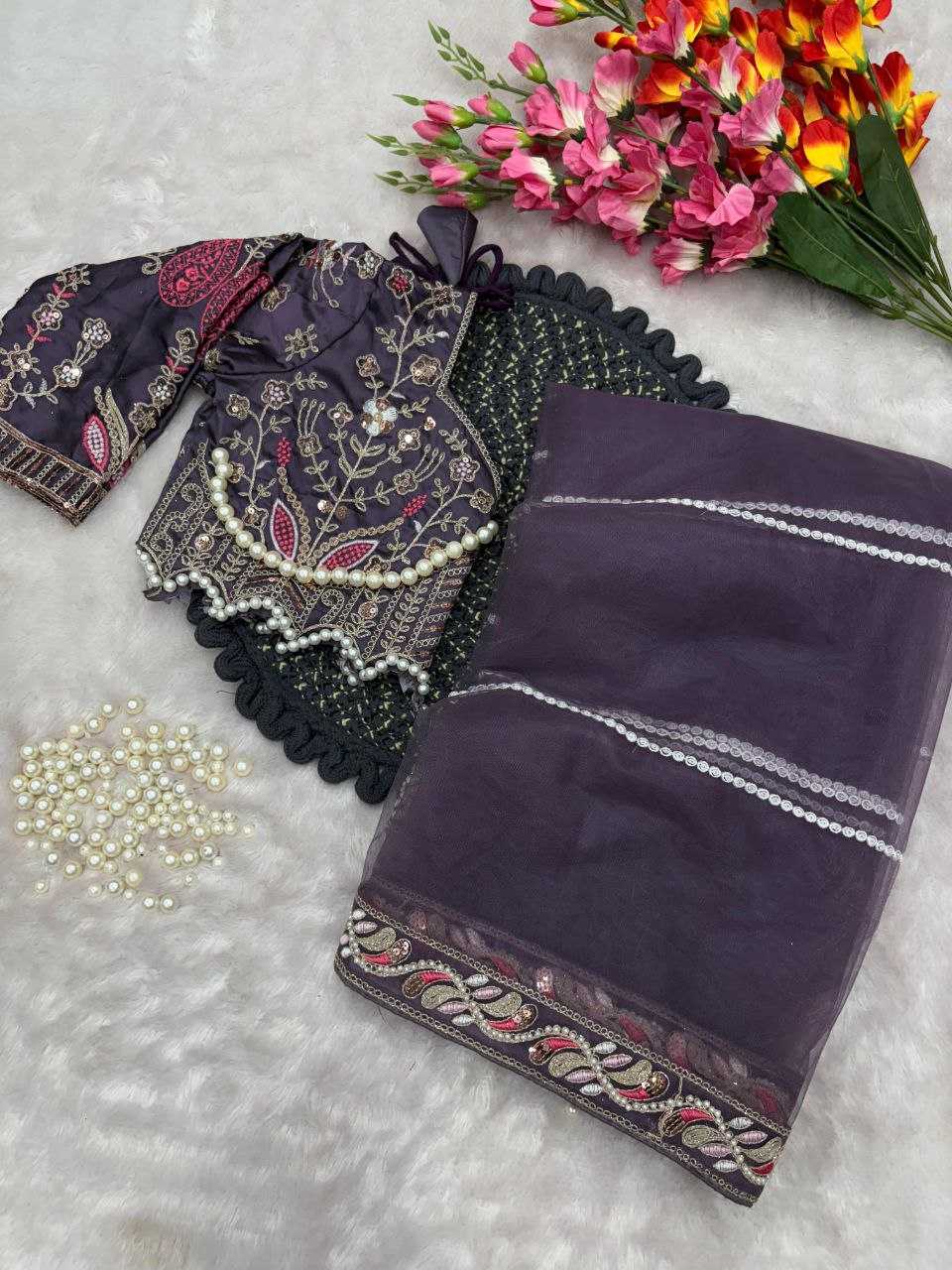Ynf Net KESH508 60 Sarees Wholesale Net Sarees Sequins Work Saree Manufacturer