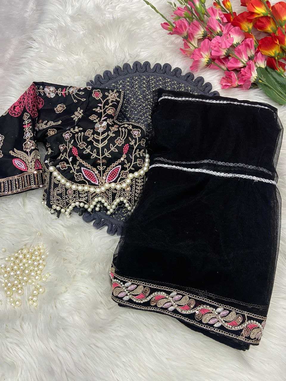 Ynf Net KESH508 60 Sarees Wholesale Net Sarees Sequins Work Saree Manufacturer