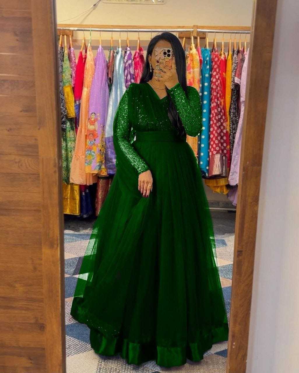 Ynf Net RIN157 2804 Gowns Plus Size Collections Wholesale Party Gowns Net Gowns Gown With Belt Manufacturer