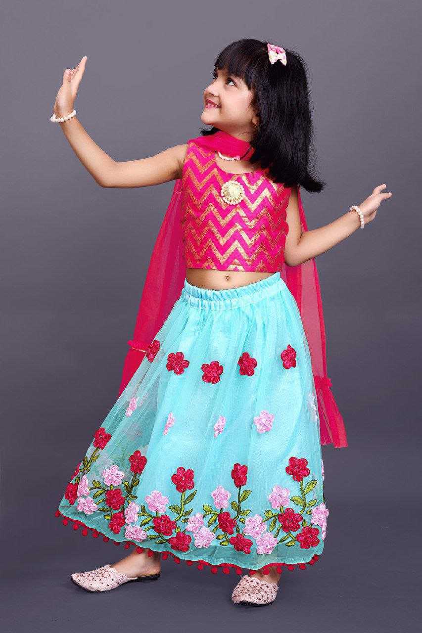 Ynf Net RIN204 SUNRISE Kids Wear Wholesale Kids Lehenga Manufacturer