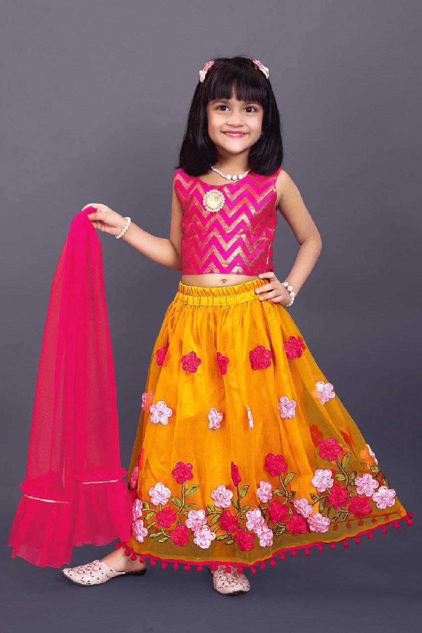 Ynf Net RIN204 SUNRISE Kids Wear Wholesale Kids Lehenga Manufacturer