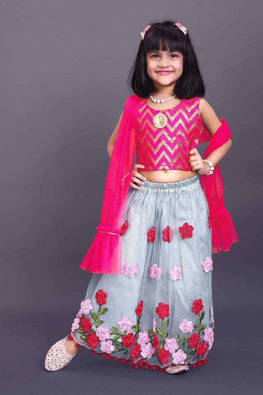 Ynf Net RIN204 SUNRISE Kids Wear Wholesale Kids Lehenga Manufacturer