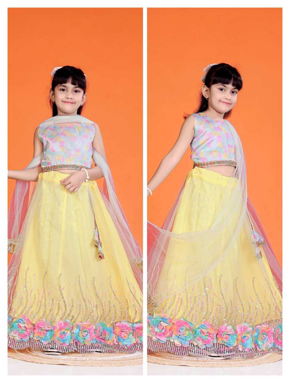 Ynf Net RIN222 109 Kids Wear Wholesale Kids Lehenga Kids Lehenga Choli Baby Girl Lehenga Manufacturer