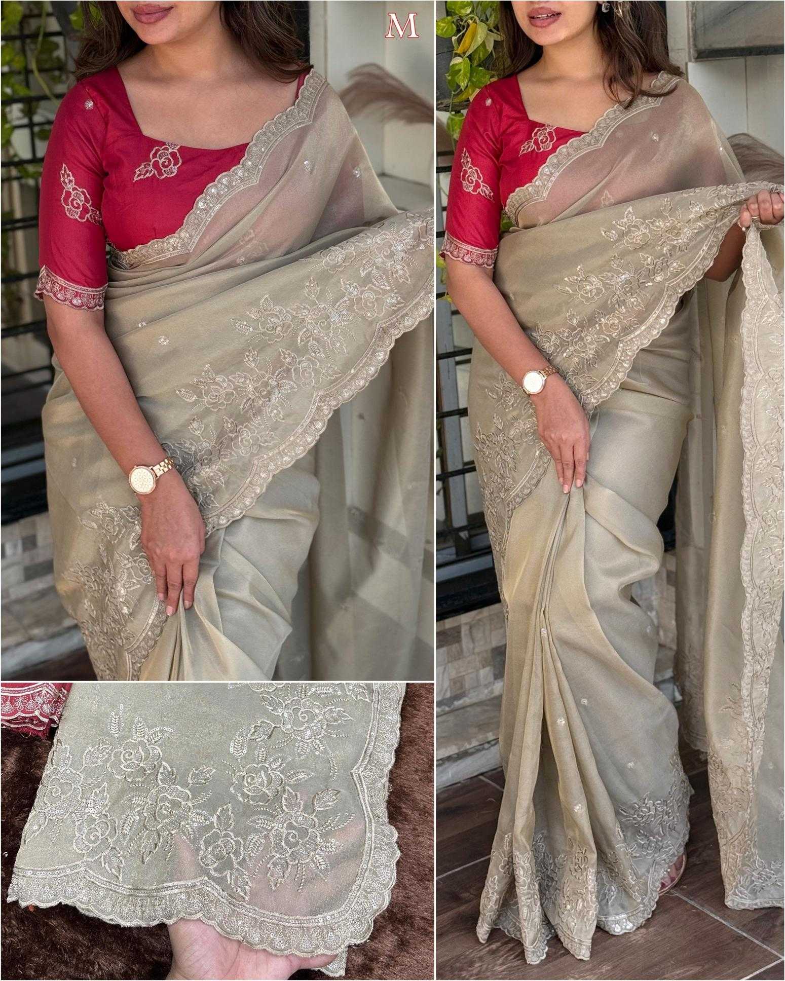 Ynf Organza KESH500 Noor Sarees Festive Collections Wholesale Organza Sarees Embroidered Sarees Onam Collections Manufacturer