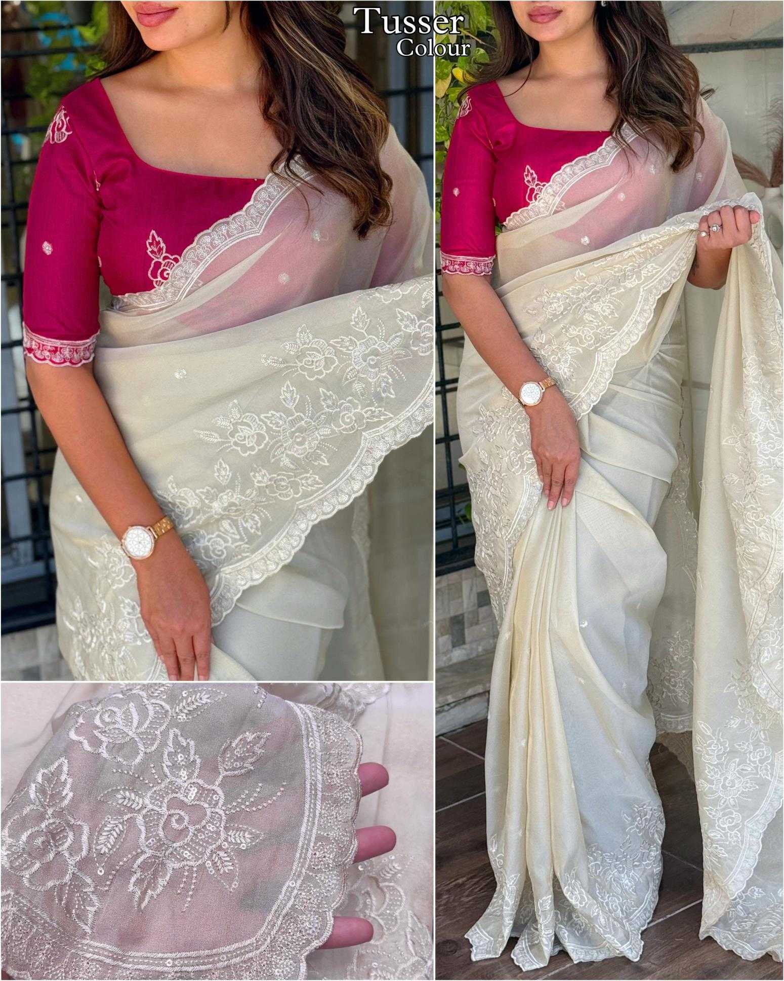 Ynf Organza KESH500 Noor Sarees Festive Collections Wholesale Organza Sarees Embroidered Sarees Onam Collections Manufacturer