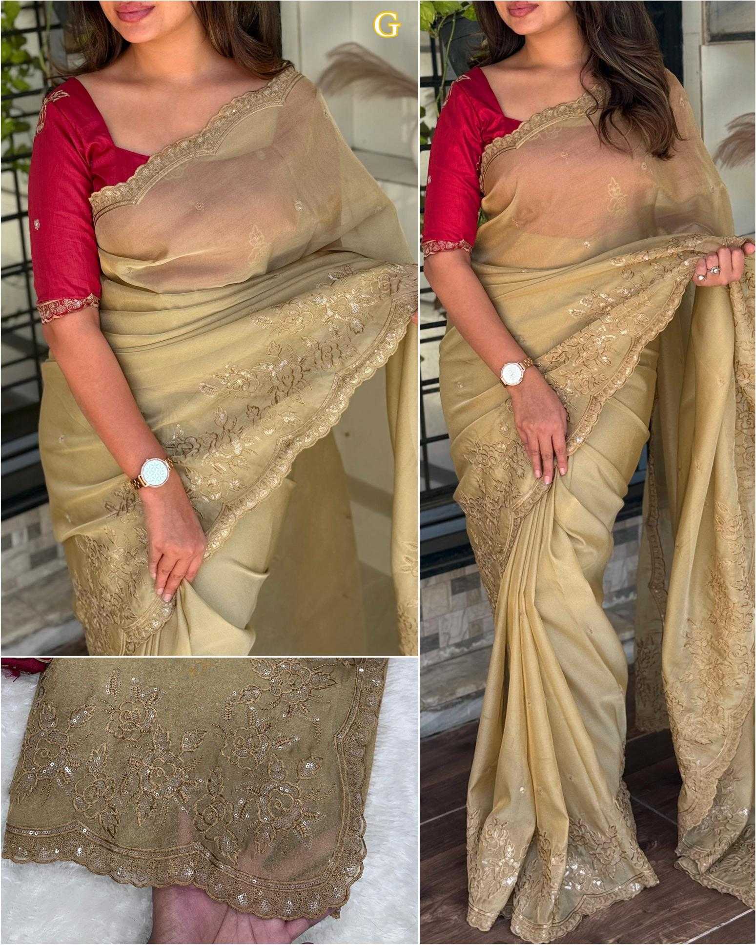 Ynf Organza KESH500 Noor Sarees Festive Collections Wholesale Organza Sarees Embroidered Sarees Onam Collections Manufacturer