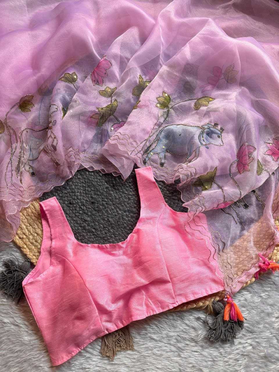 Ynf Organza KESH518 4322 Sarees Wholesale Organza Sarees Printed Sarees Hand Work Sarees Manufacturer