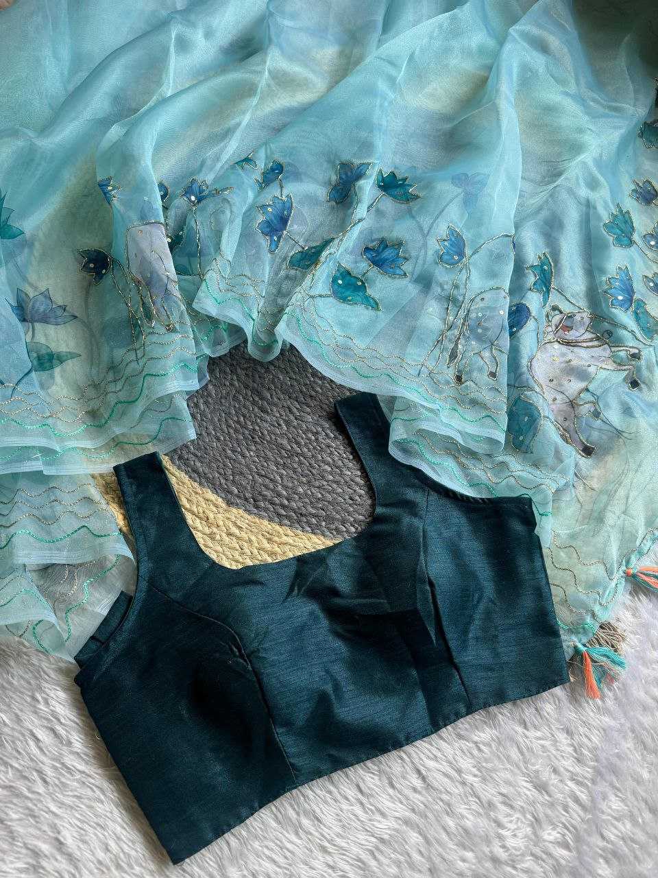 Ynf Organza KESH518 4322 Sarees Wholesale Organza Sarees Printed Sarees Hand Work Sarees Manufacturer