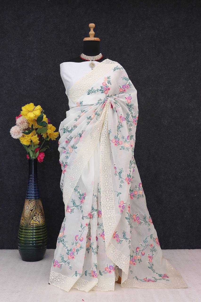 Ynf Organza KESH556 309 Sarees Wholesale Embroidered Sarees Cutwork Saree Manufacturer