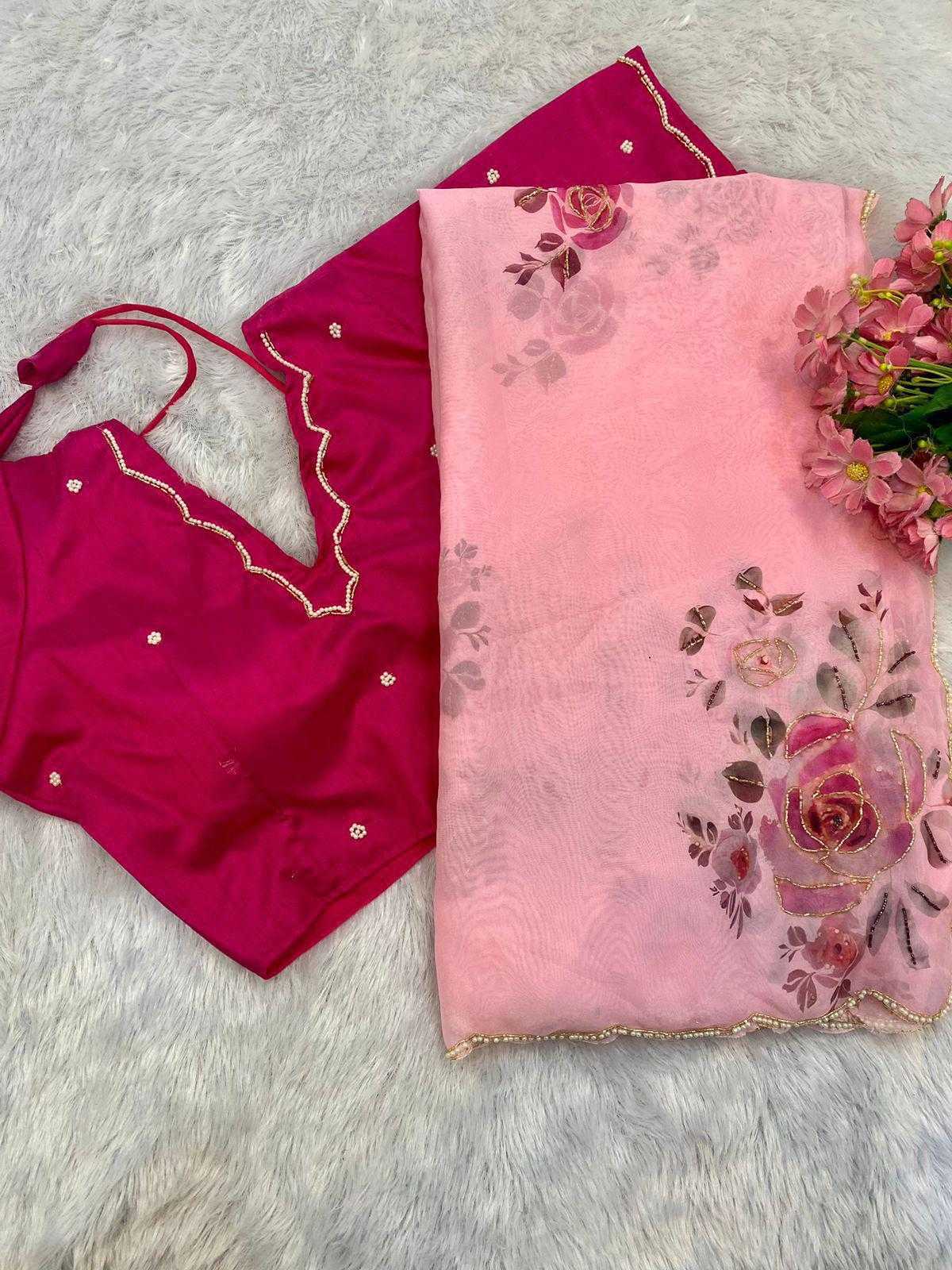 Ynf Organza RIN164 38 Sarees Wholesale Organza Sarees Hand Work Sarees Satin Sarees Manufacturer