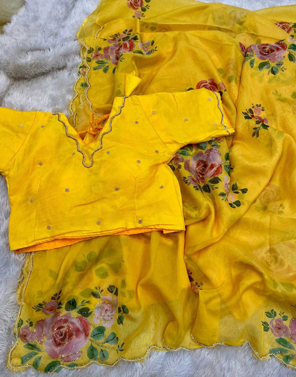 Ynf Organza RIN164 38 Sarees Wholesale Organza Sarees Hand Work Sarees Satin Sarees Manufacturer