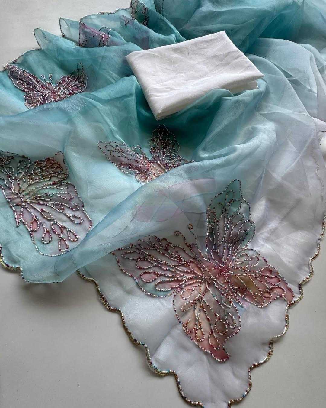 Ynf Organza RIN164 AARIKA Sarees Wholesale Designer Sarees Organza Sarees Hand Work Sarees Manufacturer