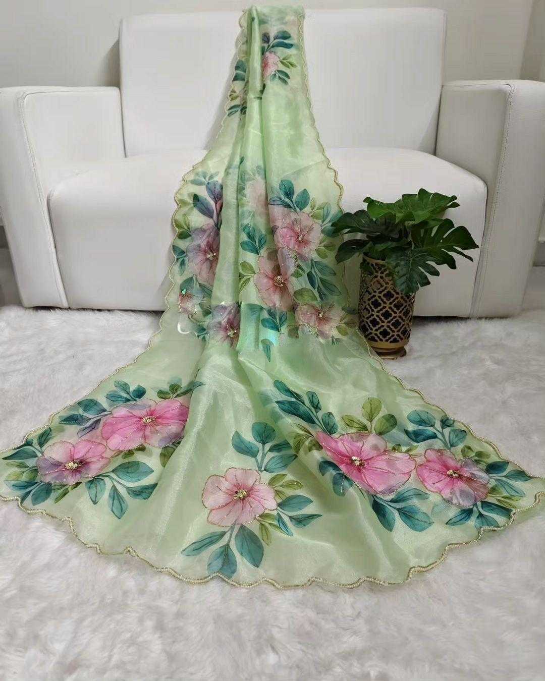 Ynf Organza RIN164 TANDER Sarees Wholesale Organza Sarees Hand Work Sarees Satin Sarees Manufacturer