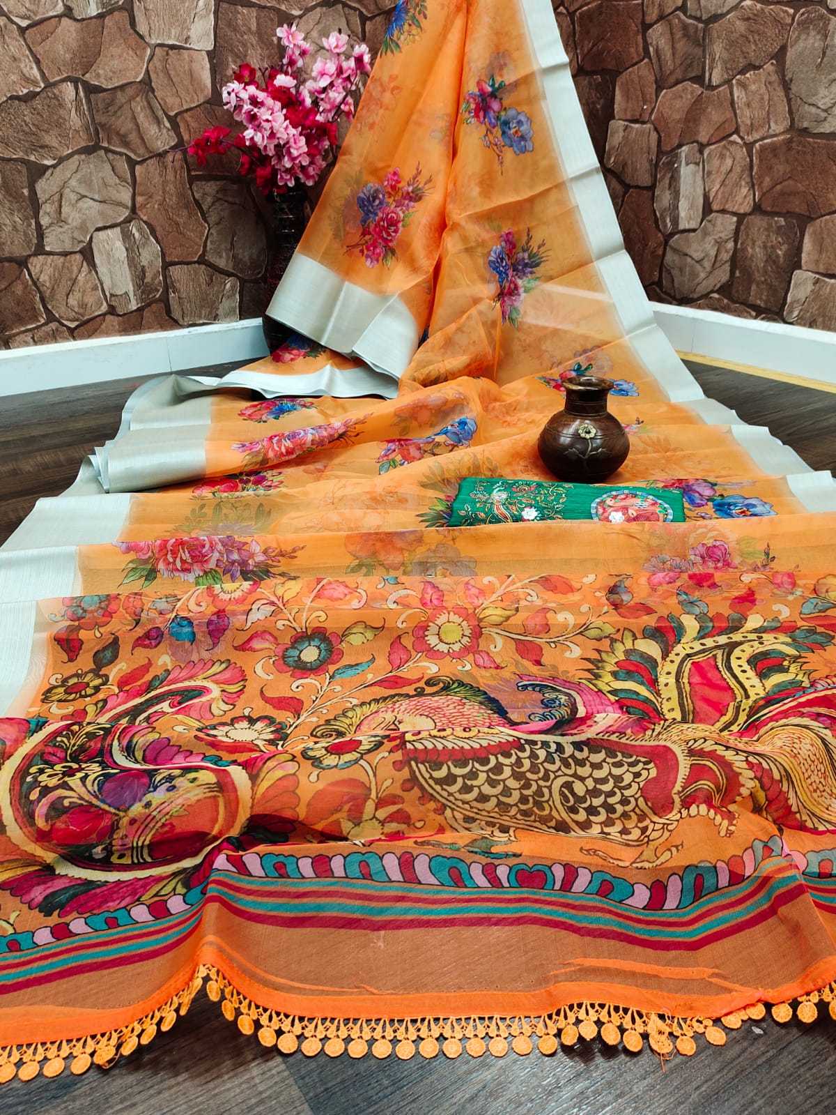 Ynf Organza RIN203 Mirror work Sarees Wholesale Designer Sarees Organza Sarees Printed Sarees Manufacturer