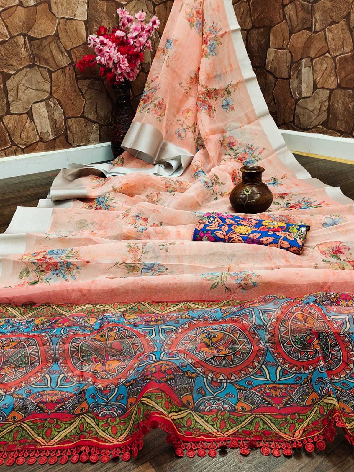 Ynf Organza RIN203 Mirror work Sarees Wholesale Designer Sarees Organza Sarees Printed Sarees Manufacturer