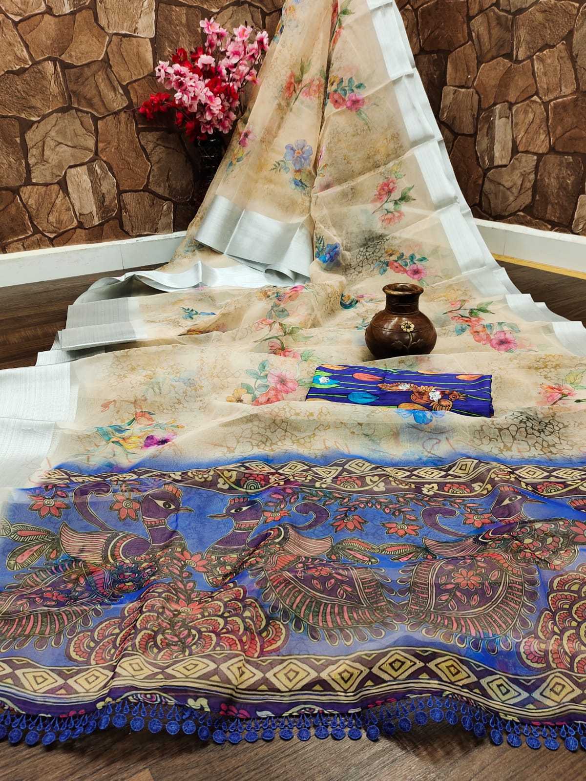 Ynf Organza RIN203 Mirror work Sarees Wholesale Designer Sarees Organza Sarees Printed Sarees Manufacturer