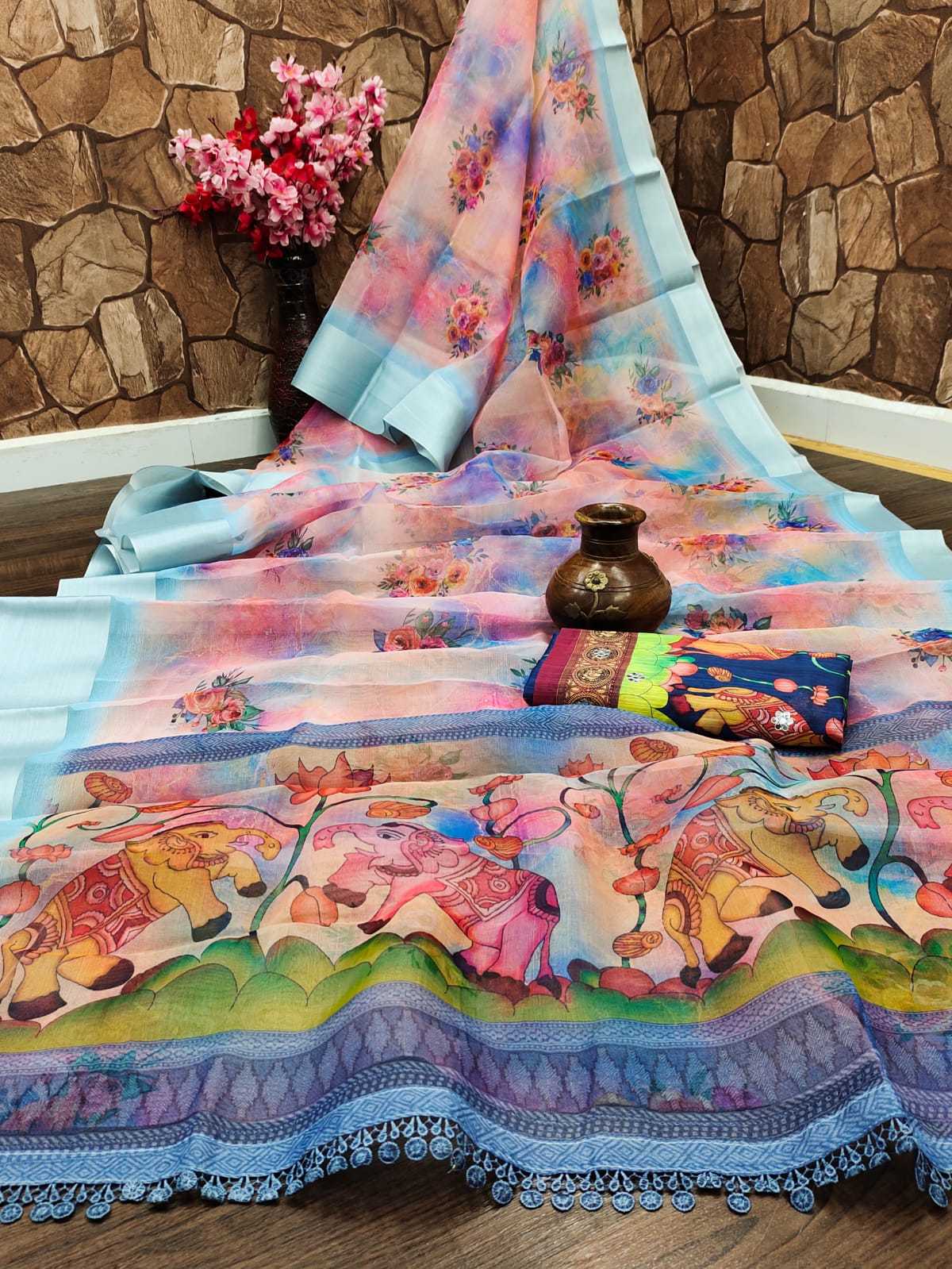 Ynf Organza RIN203 Mirror work Sarees Wholesale Designer Sarees Organza Sarees Printed Sarees Manufacturer