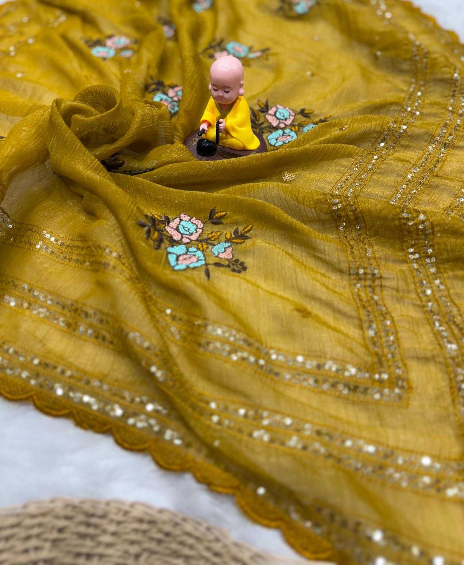 Ynf Organza RIN222 HETSHVI Sarees Festive Collections Wholesale Organza Sarees Sequence Sarees Onam Collections Manufacturer