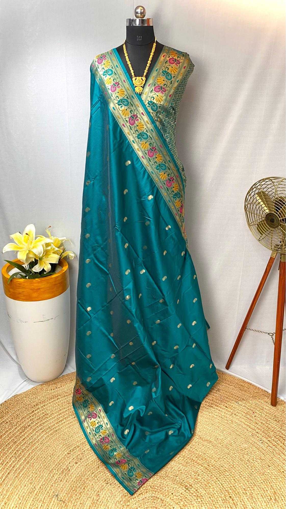 Ynf Paithani Silk KESH249 Bhoomi Silk Sarees Wedding Collections Festive Collections Wholesale Paithani Sarees Designer Silk Sarees Zari Border Silk Sarees Manufacturer