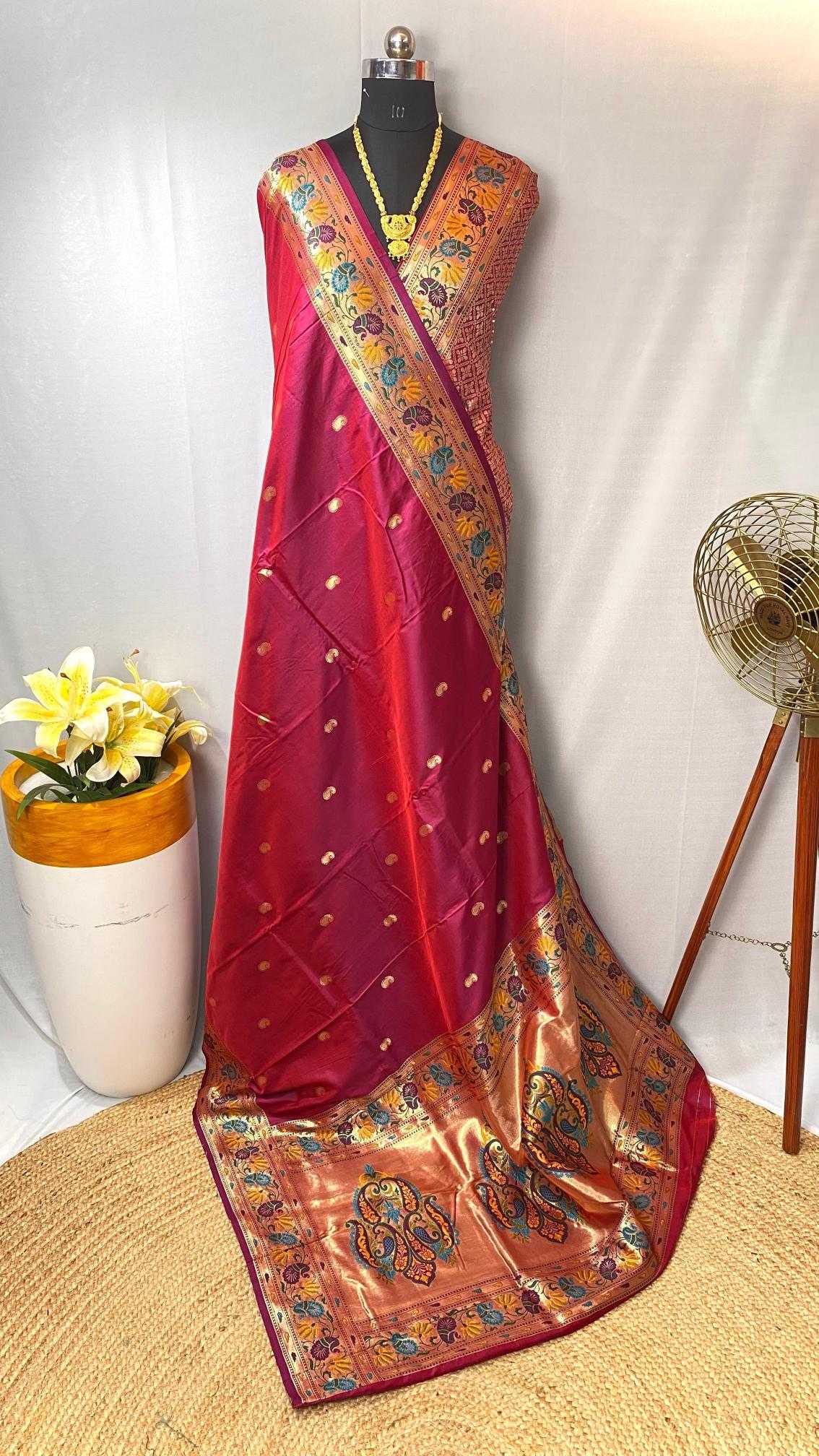 Ynf Paithani Silk KESH249 Bhoomi Silk Sarees Wedding Collections Festive Collections Wholesale Paithani Sarees Designer Silk Sarees Zari Border Silk Sarees Manufacturer