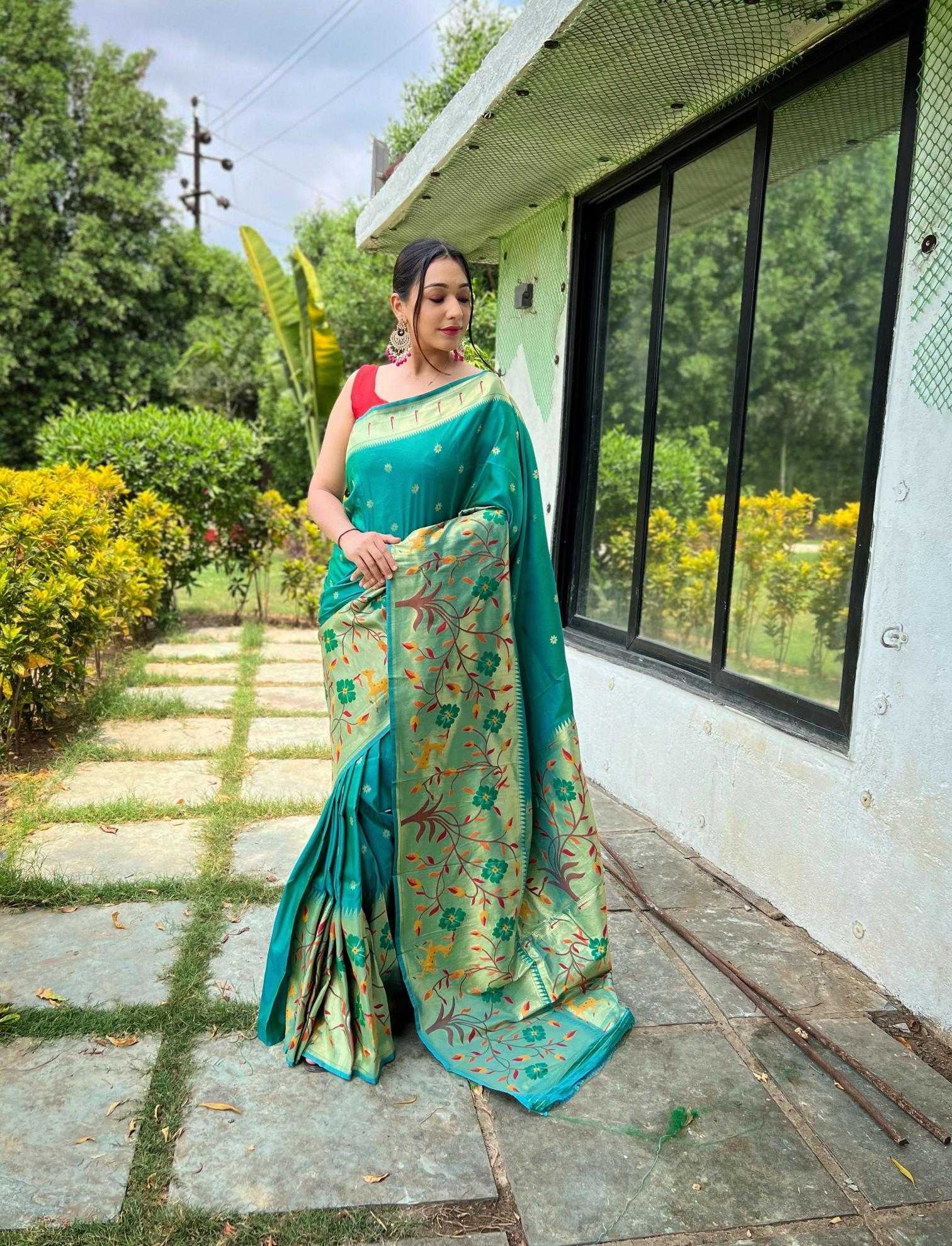 Ynf Paithani Silk KESH249 Gayatri Silk Sarees Wholesale Paithani Sarees Party Wear Silk Sarees Silk Sarees For Weddings Manufacturer