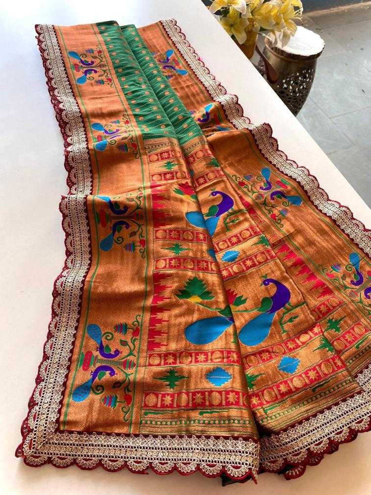 Ynf Paithani Silk KESH249 MIHIRA LACE Silk Sarees Wholesale Paithani Sarees Designer Silk Sarees Embroidered Silk Sarees Manufacturer