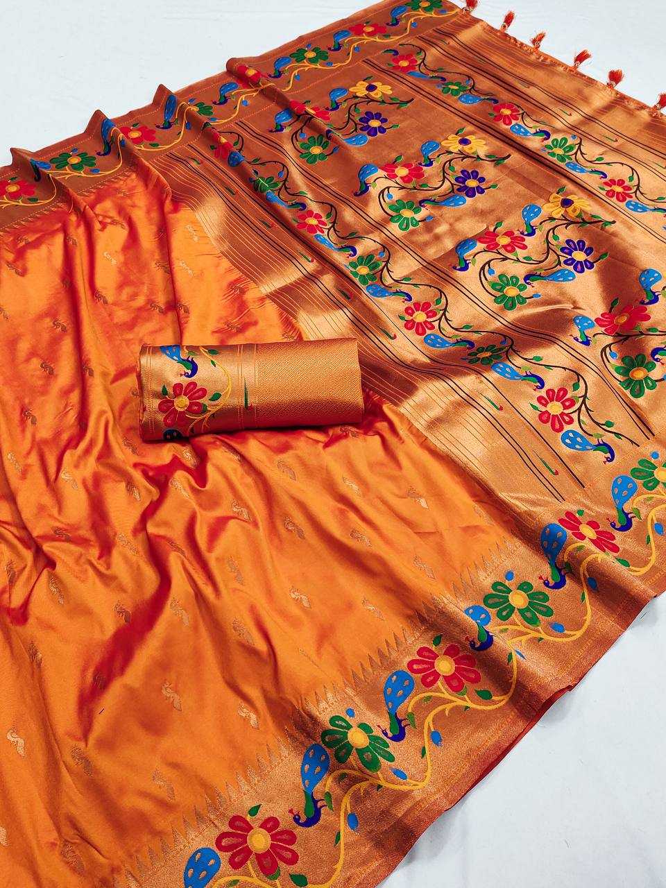 Ynf Paithani Silk RIN150 Anuradha Paithani Silk Sarees Wholesale Zari Border Silk Sarees Silk Sarees For Weddings Manufacturer