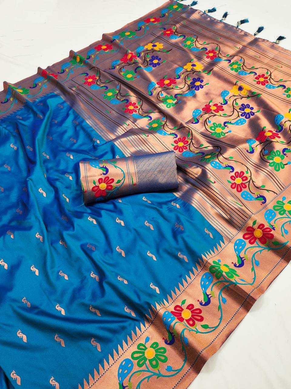 Ynf Paithani Silk RIN150 Anuradha Paithani Silk Sarees Wholesale Zari Border Silk Sarees Silk Sarees For Weddings Manufacturer