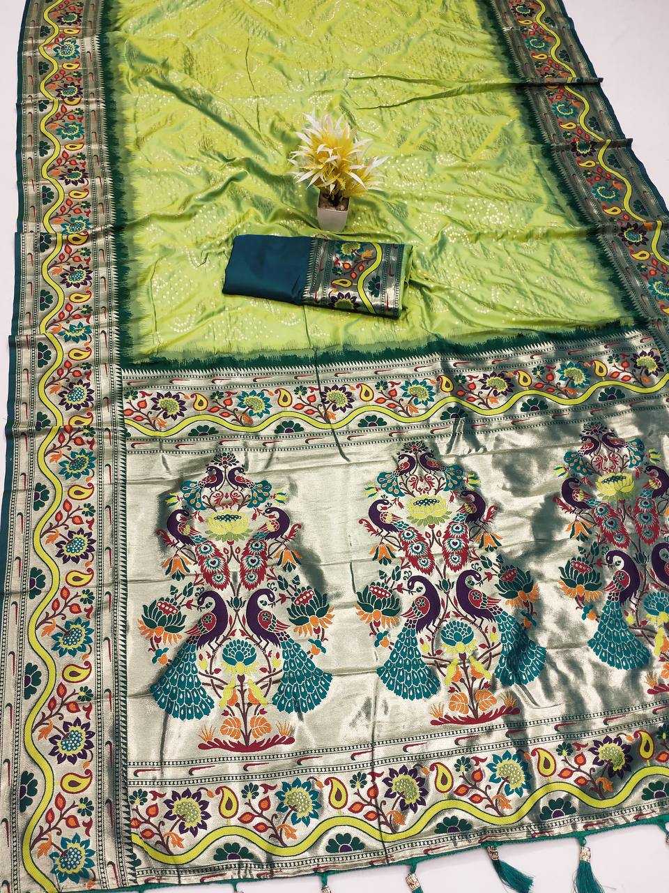 Ynf Paithani Silk RIN150 Bandhani Paithani Silk Sarees Wedding Collections Wholesale Designer Silk Sarees Wedding Outfits Manufacturer