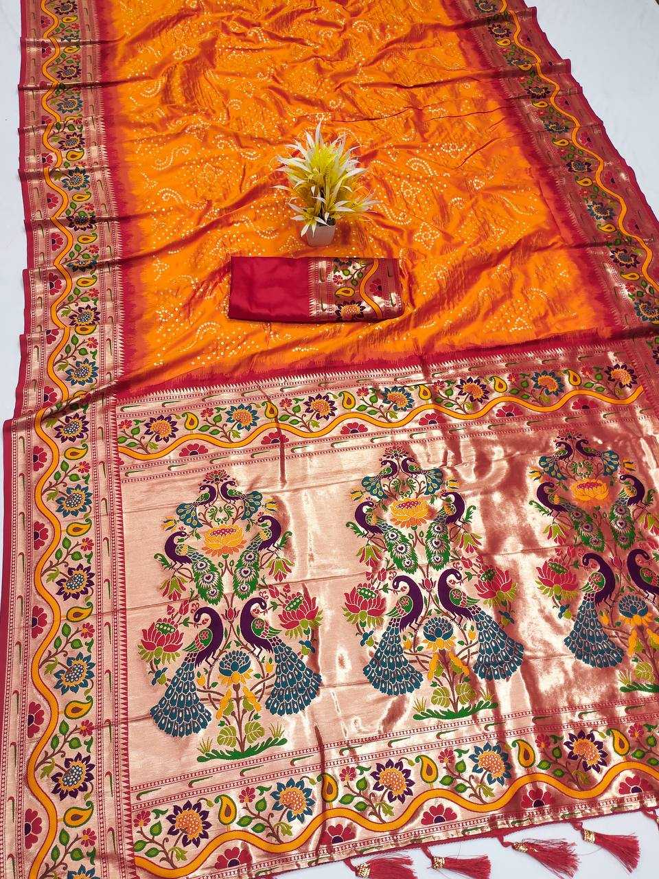 Ynf Paithani Silk RIN150 Bandhani Paithani Silk Sarees Wedding Collections Wholesale Designer Silk Sarees Wedding Outfits Manufacturer