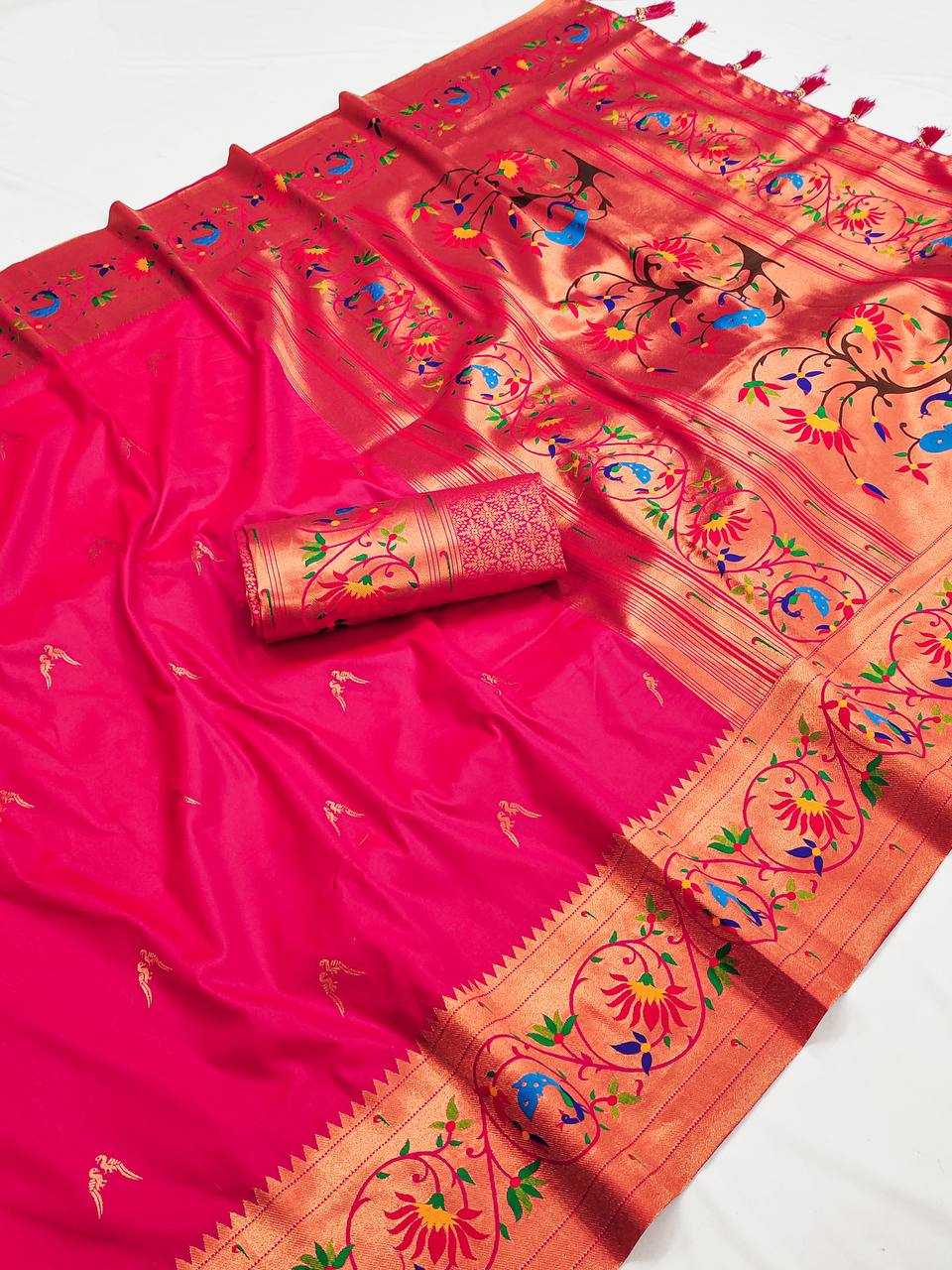 Ynf Paithani Silk RIN150 Harmony Paithani-2 Silk Sarees Wedding Collections Festive Collections Wholesale Paithani Sarees Traditional Silk Sarees Silk Sarees With Blouse Manufacturer