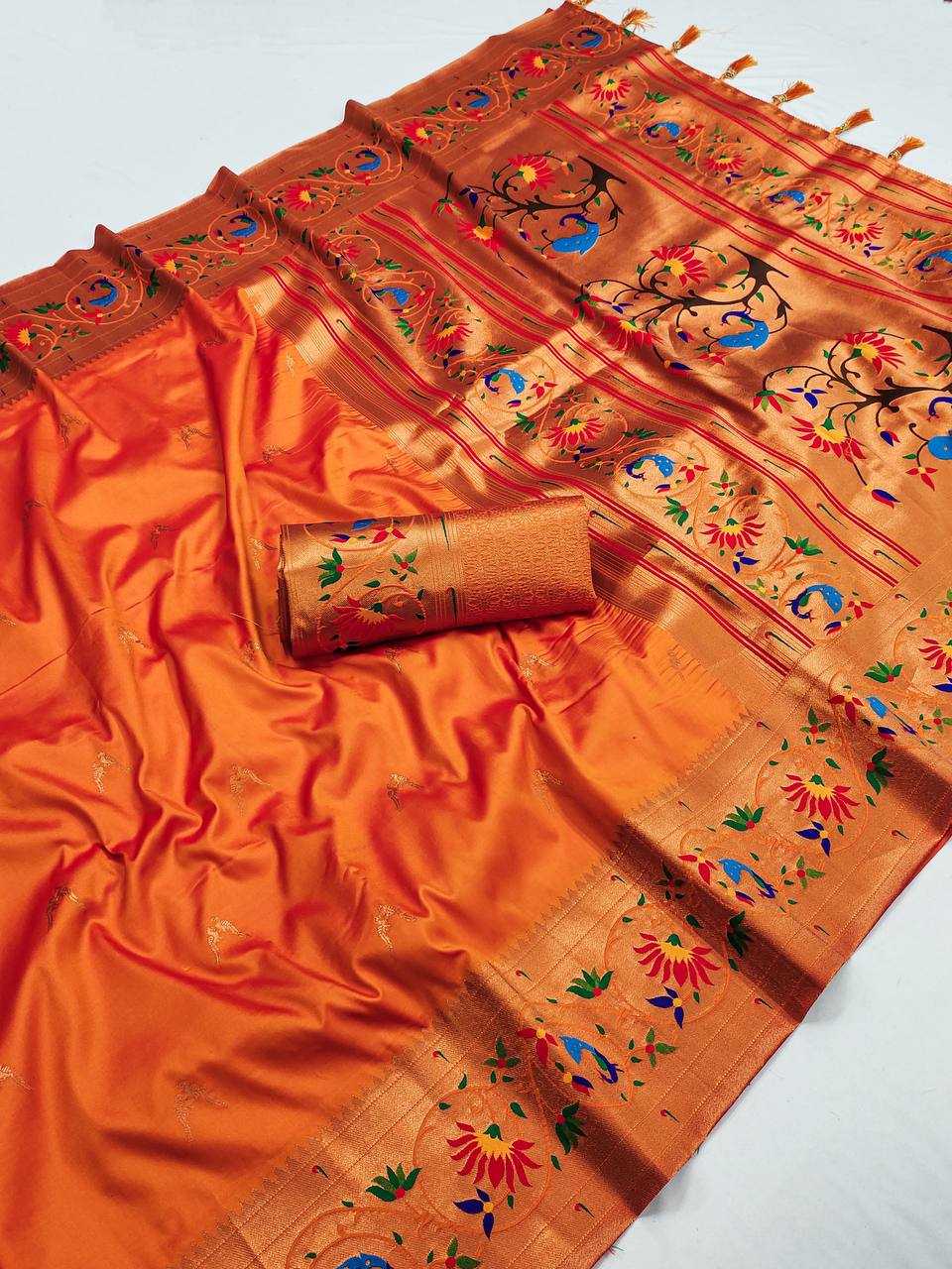 Ynf Paithani Silk RIN150 Harmony Paithani-2 Silk Sarees Wedding Collections Festive Collections Wholesale Paithani Sarees Traditional Silk Sarees Silk Sarees With Blouse Manufacturer