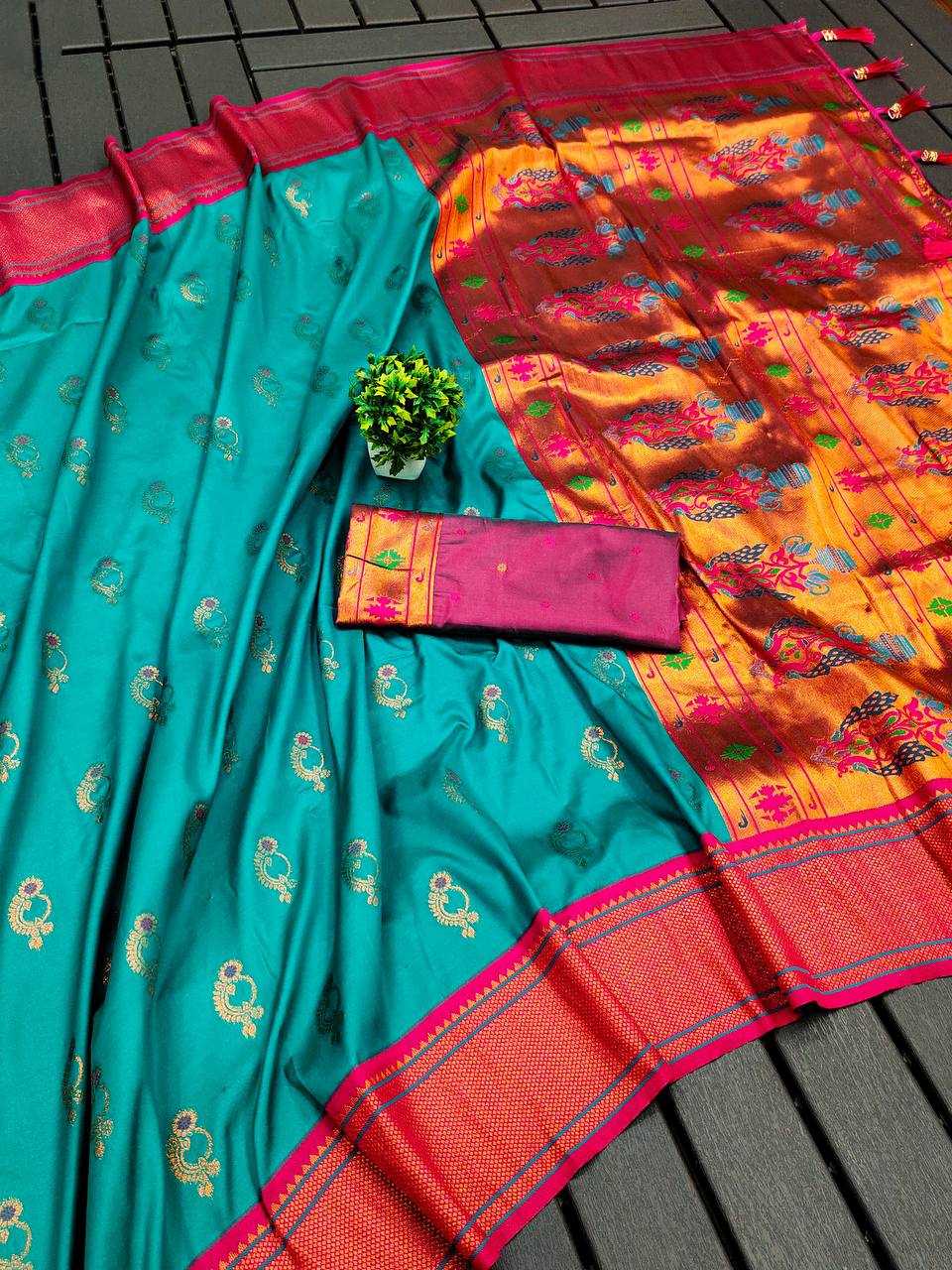 Ynf Paithani Silk RIN150 Nath Paithani -2 Silk Sarees Wholesale Designer Silk Sarees Zari Border Silk Sarees Manufacturer