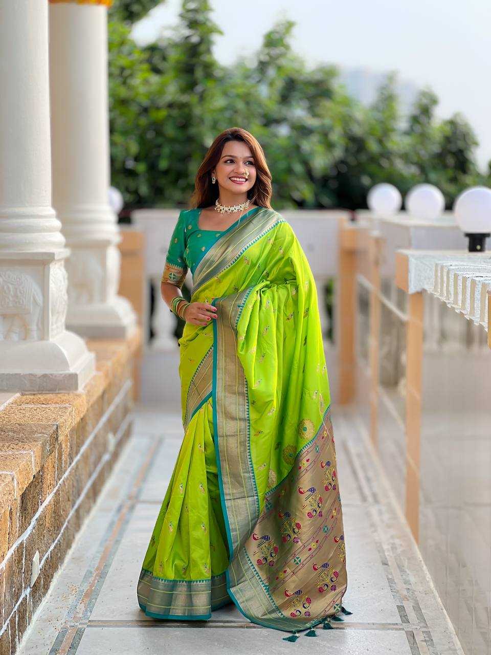 Ynf Paithani Silk RIN150 Peacok Paithani Vol-1 Silk Sarees Wedding Collections Festive Collections Wholesale Paithani Sarees Traditional Silk Sarees Silk Sarees With Blouse Manufacturer