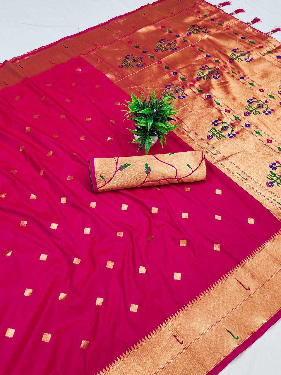 Ynf Paithani Silk RIN150 Raffel Paithani Silk Sarees Wedding Collections Festive Collections Wholesale Paithani Sarees Traditional Silk Sarees Silk Sarees With Blouse Manufacturer