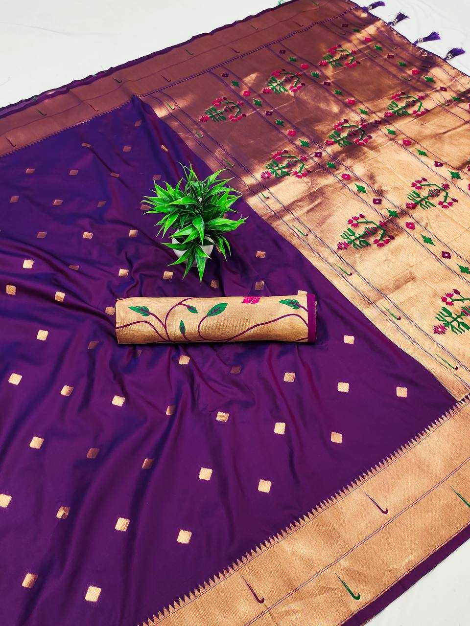 Ynf Paithani Silk RIN150 Raffel Paithani Silk Sarees Wedding Collections Festive Collections Wholesale Paithani Sarees Traditional Silk Sarees Silk Sarees With Blouse Manufacturer