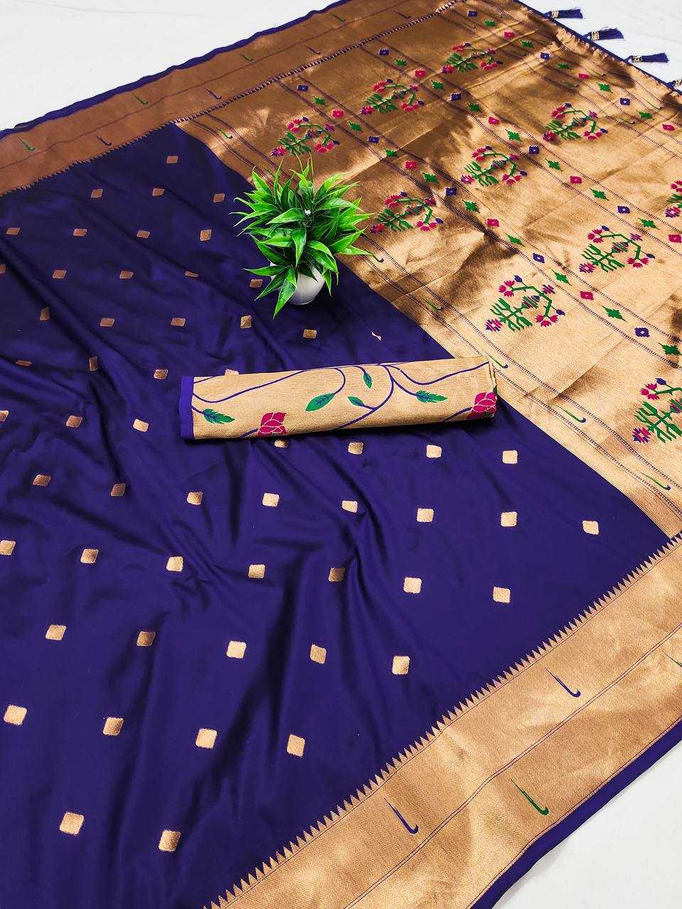 Ynf Paithani Silk RIN150 Raffel Paithani Silk Sarees Wedding Collections Festive Collections Wholesale Paithani Sarees Traditional Silk Sarees Silk Sarees With Blouse Manufacturer