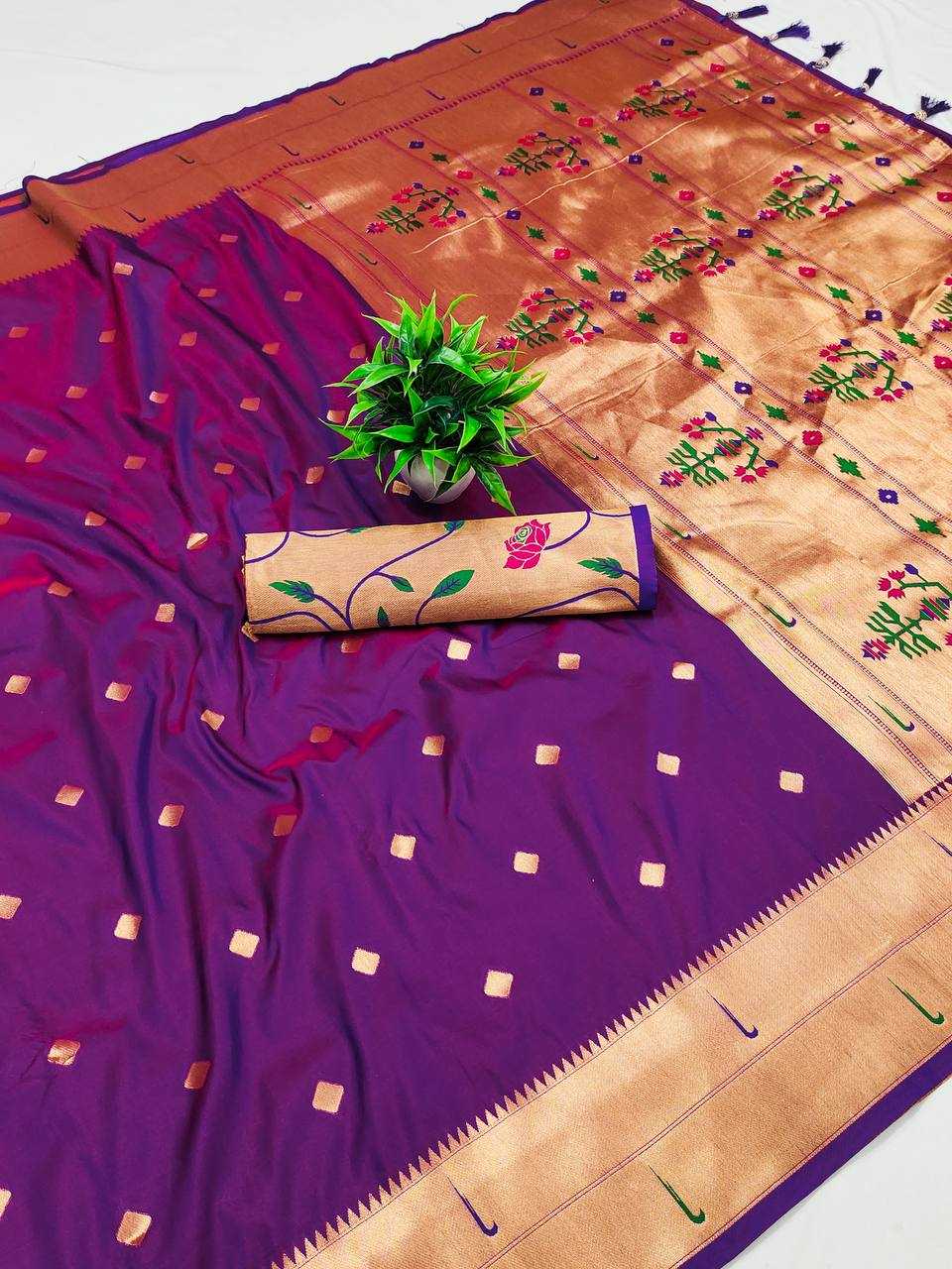 Ynf Paithani Silk RIN150 Raffel Paithani Silk Sarees Wedding Collections Festive Collections Wholesale Paithani Sarees Traditional Silk Sarees Silk Sarees With Blouse Manufacturer