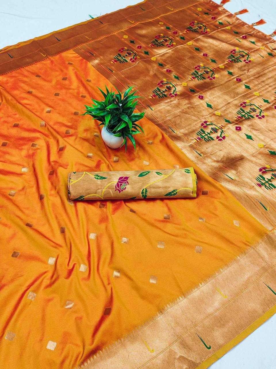 Ynf Paithani Silk RIN150 Raffel Paithani Silk Sarees Wedding Collections Festive Collections Wholesale Paithani Sarees Traditional Silk Sarees Silk Sarees With Blouse Manufacturer