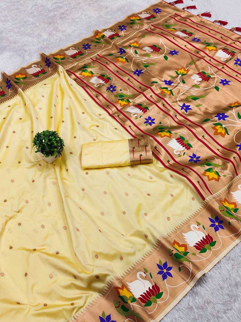 Ynf Paithani Silk RIN150 Rajhans Pethani Silk Sarees Wholesale Fancy Silk Sarees Zari Border Silk Sarees Manufacturer
