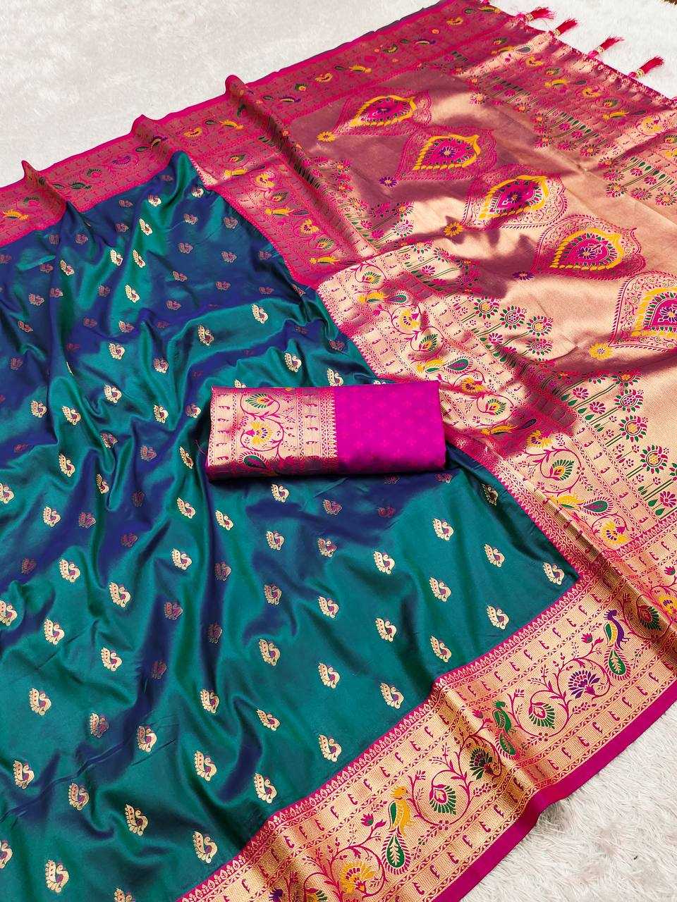Ynf Paithani Silk RIN150 Royal Paithani Vol - 1 Silk Sarees Wedding Collections Festive Collections Wholesale Paithani Sarees Traditional Silk Sarees Silk Sarees With Blouse Manufacturer