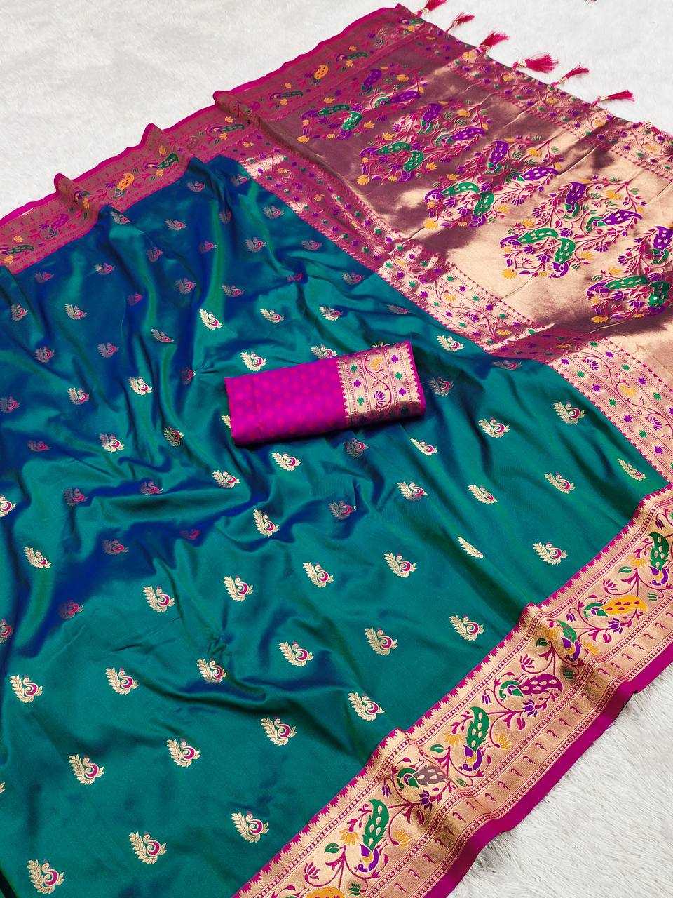Ynf Paithani Silk RIN150 Royal Paithani Vol - 3 Silk Sarees Wedding Collections Festive Collections Wholesale Paithani Sarees Traditional Silk Sarees Silk Sarees With Blouse Manufacturer