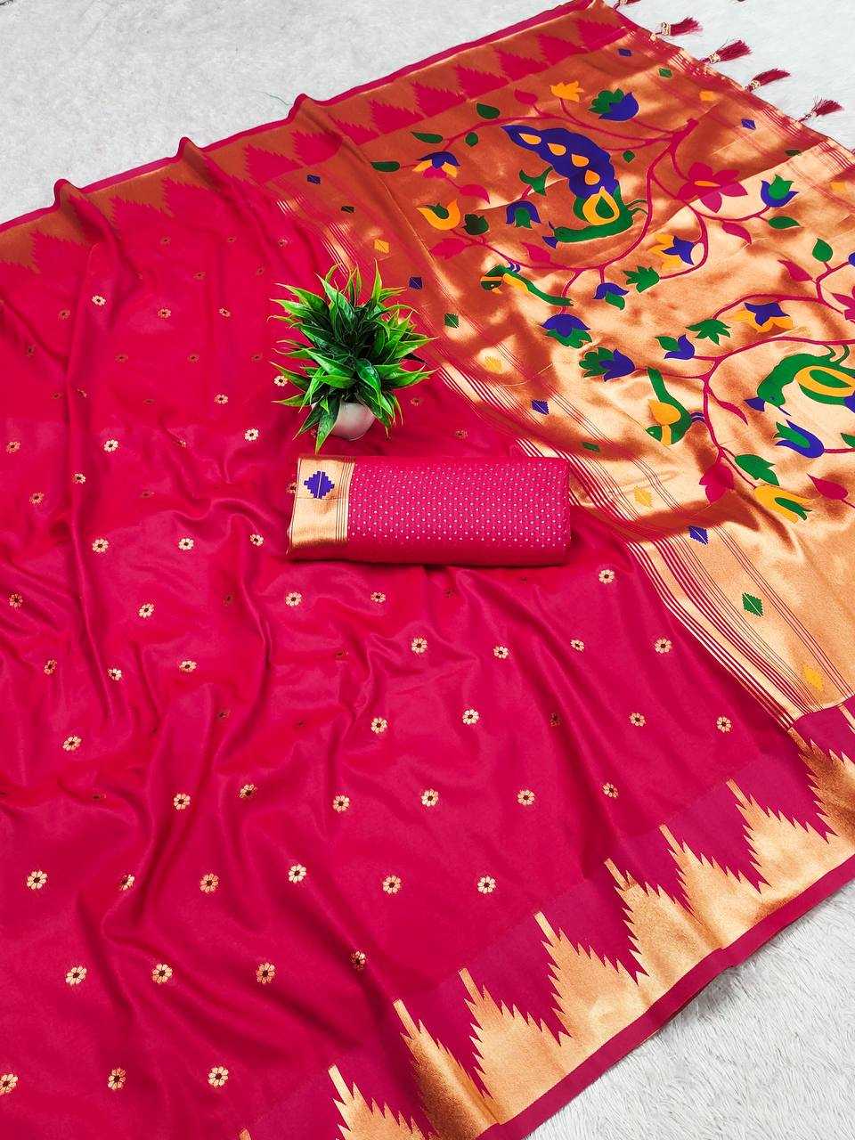 Ynf Paithani Silk RIN150 Tample Paithani Silk Sarees Wedding Collections Festive Collections Wholesale Paithani Sarees Traditional Silk Sarees Silk Sarees With Blouse Manufacturer