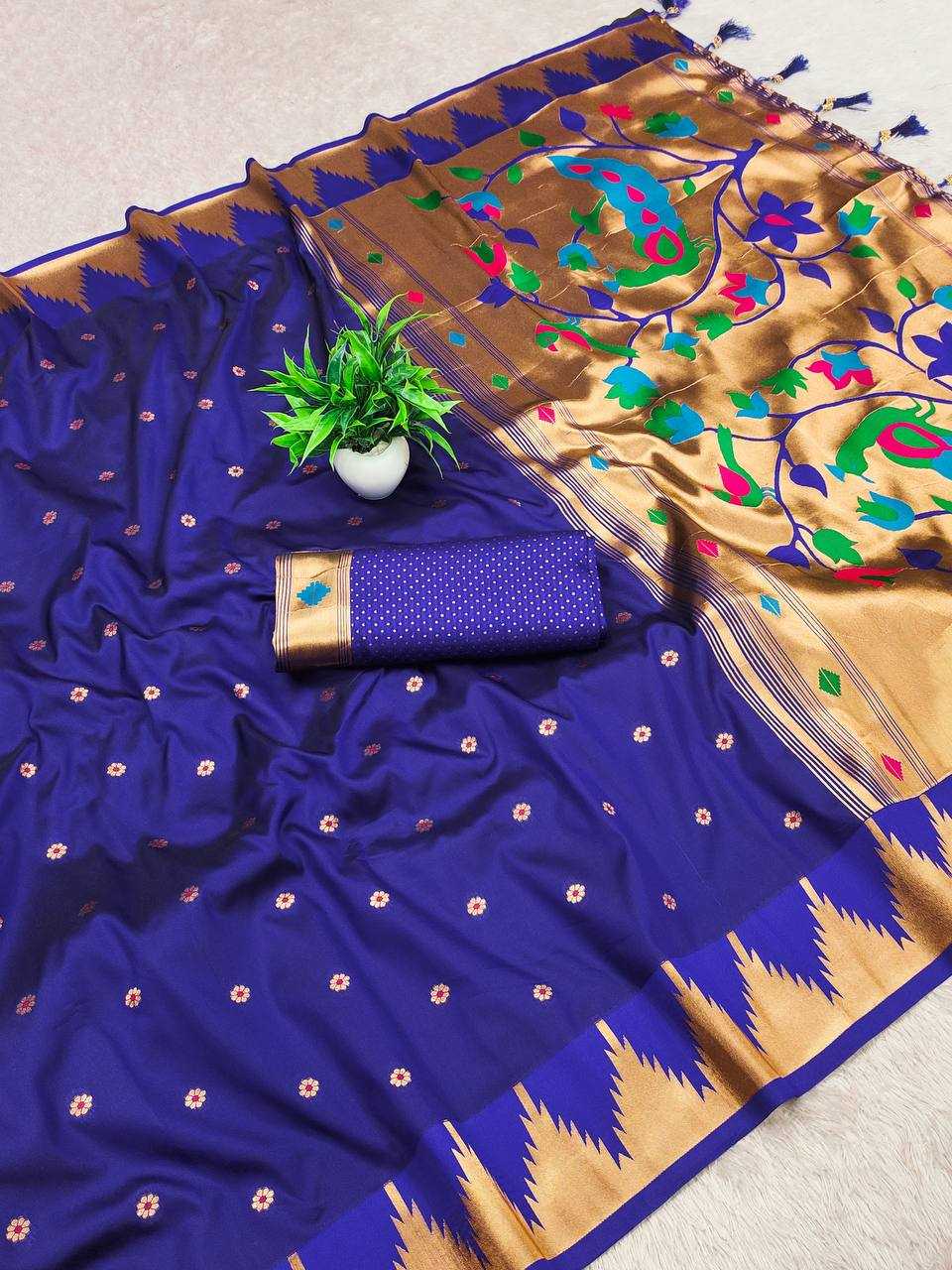 Ynf Paithani Silk RIN150 Tample Paithani Silk Sarees Wedding Collections Festive Collections Wholesale Paithani Sarees Traditional Silk Sarees Silk Sarees With Blouse Manufacturer