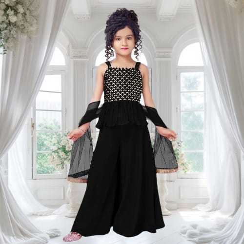Ynf Poly Crepe KESH461 LITTLE FEATURE Kids Wear Wholesale Kids Indo-Western Wear Kids Party Wear Ethnic Manufacturer
