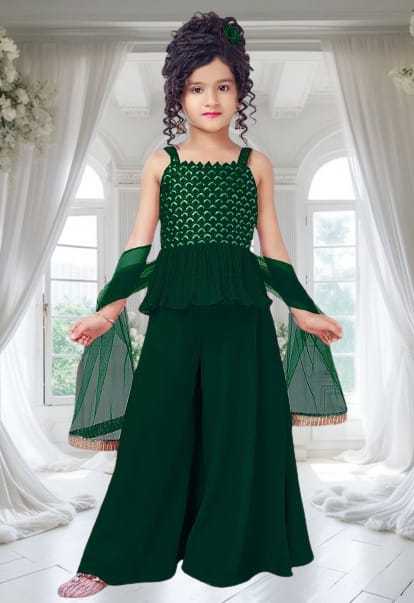 Ynf Poly Crepe KESH461 LITTLE FEATURE Kids Wear Wholesale Kids Indo-Western Wear Kids Party Wear Ethnic Manufacturer