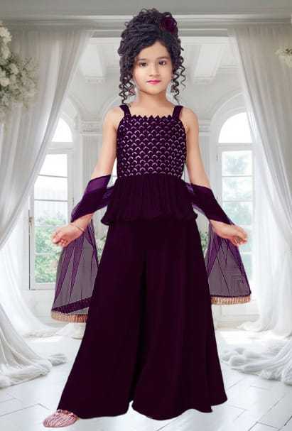Ynf Poly Crepe KESH461 LITTLE FEATURE Kids Wear Wholesale Kids Indo-Western Wear Kids Party Wear Ethnic Manufacturer